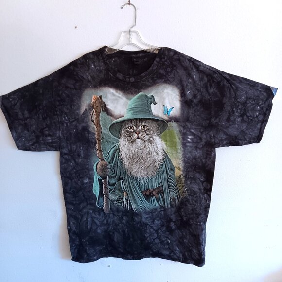 The Mountain Other - The Mountain Catdalf Black Grey Tie Dye T-Shirt Size 2XL NEW